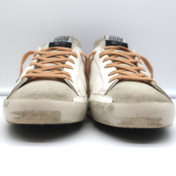 GOLDEN GOOSE SUPERSTAR GLITTER STAR SNEAKERS WHITE/PURPLE LEATHER SIZE 41 - Picture 5 of 11